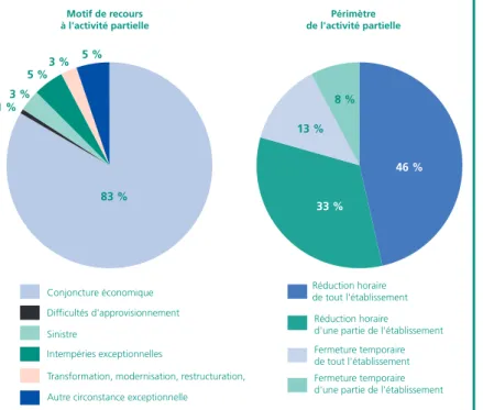 Graphique 3 • Répartition des épisodes d’activité partielle  selon le motif de recours et le périmètre en 2012