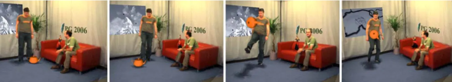 Fig. 12. The Pacific Graphics 2006 logo and a video trailer are placed onto the walls