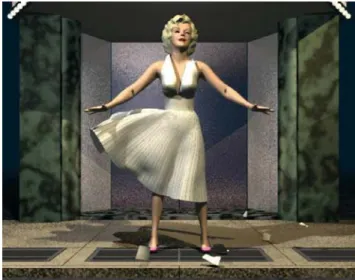 Fig. 2. “FlashBack”: Early virtual garments used context-dependent simulation of simplified cloth models