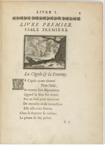 Fig. 6a. Jean de La Fontaine, Fables choisies et mises en vers,   Paris, Claude Barbin, 1668