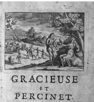 Fig. 7. Illustration pour le conte « Gracieuse et Percinet ». [Marie-Catherine d’Aulnoy], Les  contes des fées par Madame D**, (Paris, Claude Barbin : 1698), page non numérotée
