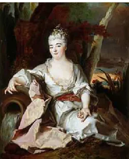 Fig. 1. Portrait de la Princesse Palatine par Nicolas de Largillière, Musée Condé, Château  de Chantilly, dates approximatives de composition 1675-1700