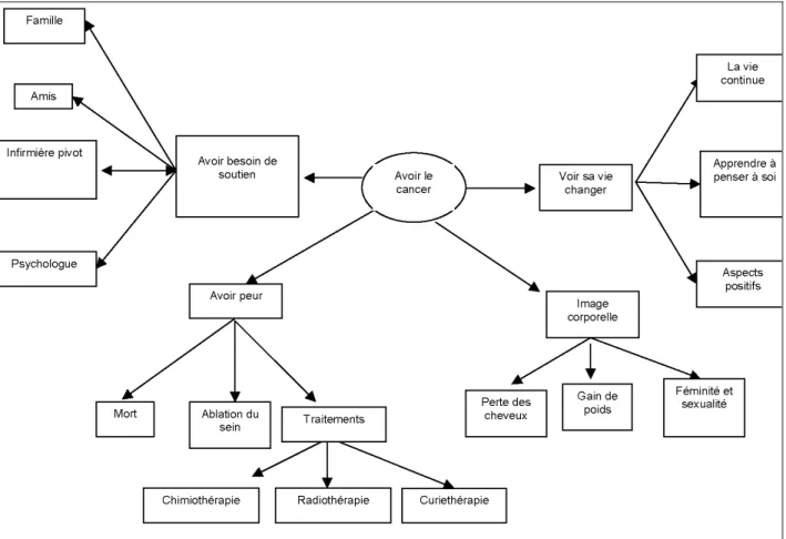 Figure 1. Perceptions de l’expérience de vivre avec le cancer du sein de 20 femmes 