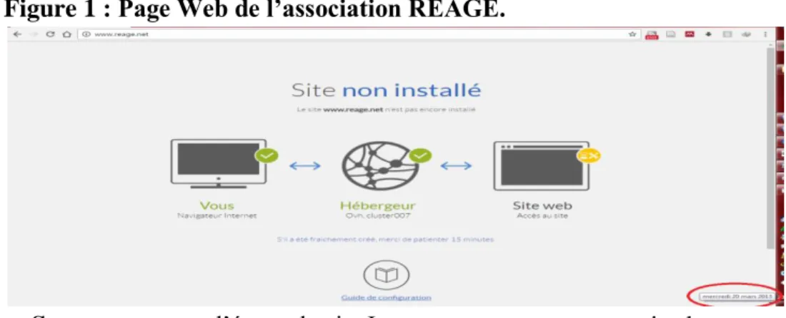 Figure 1 : Page Web de l’association REAGE. 