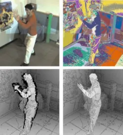 Figure 5 shows a comparison of the original depth image with an image computed by our discontinuity  op-timization algorithm