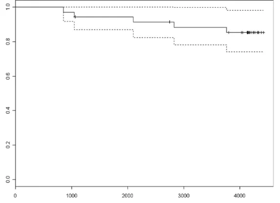 Table 2 Kaplan-Meier survival analysis, with conversion to a total hip replacement as the end point (including the 95% confidence interval)