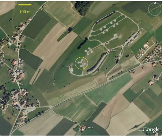 Fig. 1 Aerial view of test site Torny-Le-Grand, Switzerland