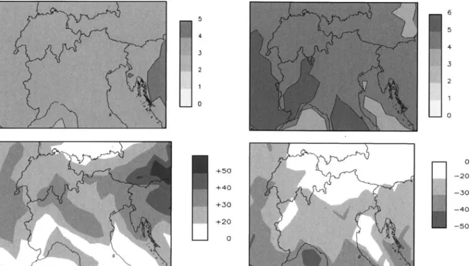 Figure 5. Regional Climate Model simulations of the possible response of climate in the Alpine region to increased greenhouse gas concentrations for the IPCC A2 scenario (Nakicenovic et al., 2000)