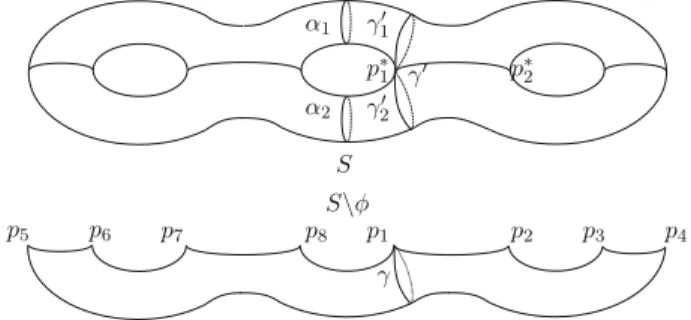 Fig. 8 A hyperelliptic surface S and the quotient surface S \φ