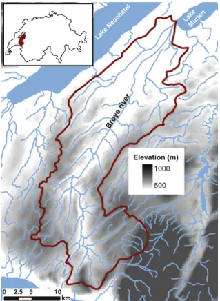 Fig. 1 The study area is the Broye catchment located in western Switzerland, which covers an area of about 850 km 2