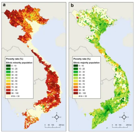 Fig. 2 The spatial distribution of poverty rate for ethnic subgroups