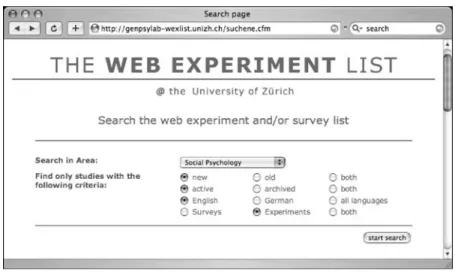 Figure 4. All listed studies are searchable by category via the interface that is dis- dis-played in this figure.