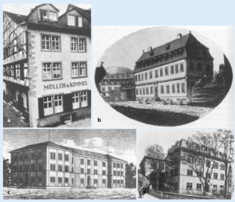 Abb. 1  8   Die  Ge bäu de  der  Uni ver si täts frau enkli nik  Würz burg  (1791–1934)