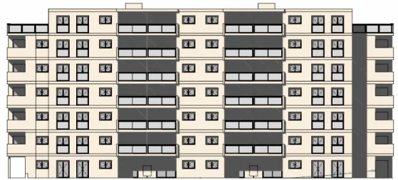 Fig. 7  South-west facade (source: Bureau d’Architectes et d’Ingénieurs B. Schlunegger) 