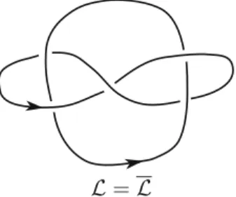 Fig. 8. The oriented link L , tabulated as 5 2 1 . It is invariant under reversal of orientation of its components, hence L = L