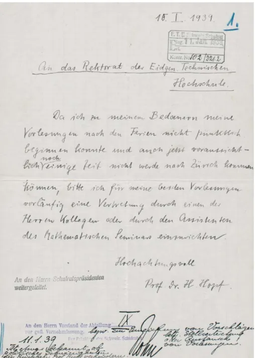 Abb. 3 Brief von Heinz Hopf aus dem Gef¨angnis in Karlsruhe vom 10. Januar 1939 ([17], 1939-221_102)