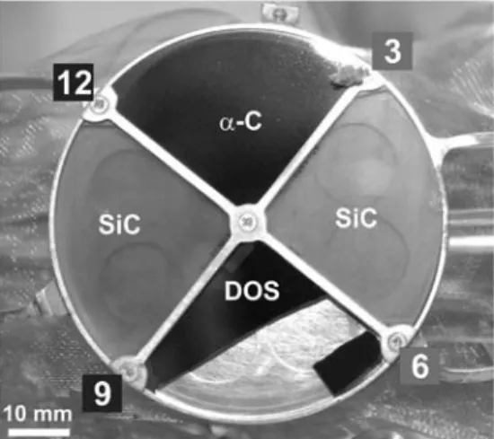 Fig. 1 The Genesis concentrator target, shortly after return (note the large dust grain on arm 3).