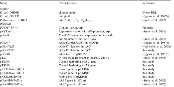 Table 2. Other strains and plasmids used in this study