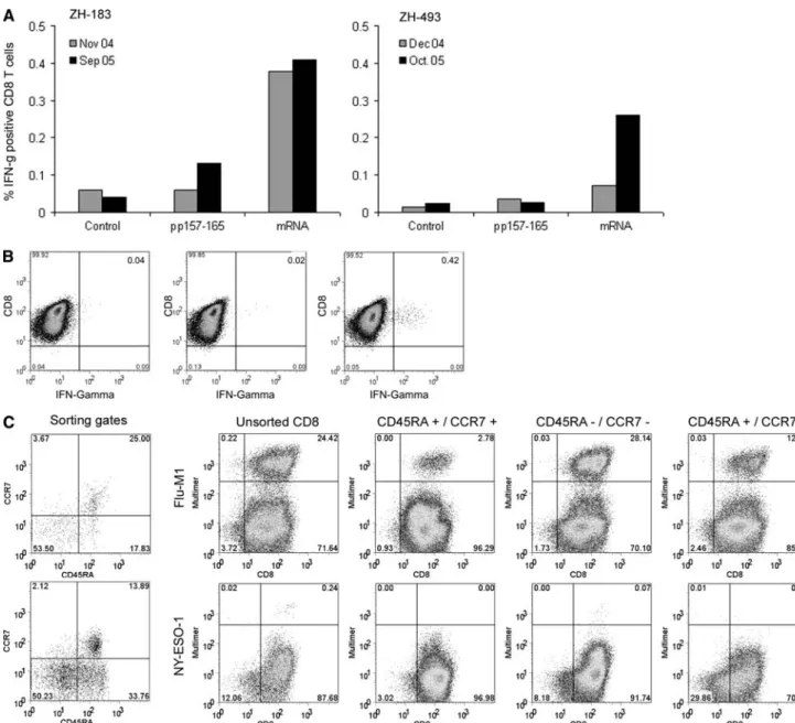 Fig. 3 Analysis of naturally occurring CD8+ responses to NY-ESO-1 in patients with NSCLC