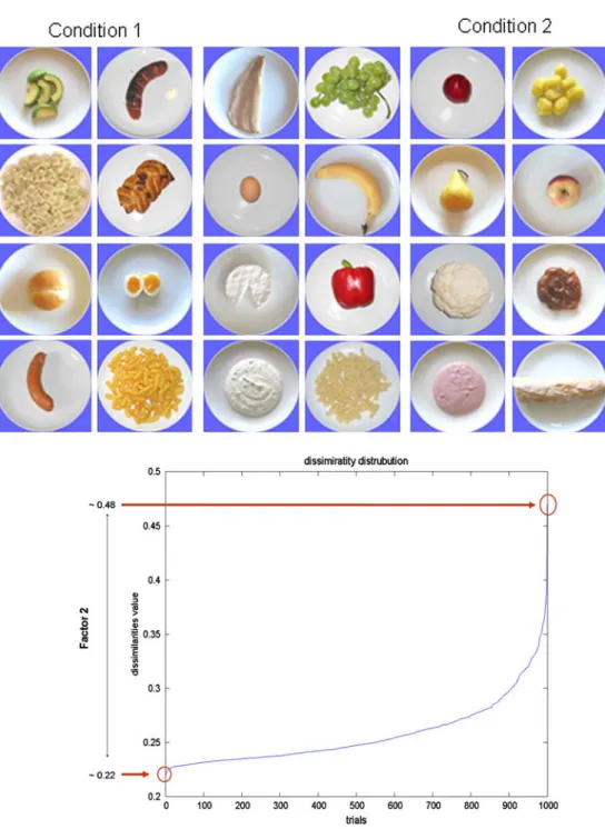 Figure 4 illustrates an example of the output of the algorithm. In this example, each of the original 2 groups of images comprised 50 different photographs