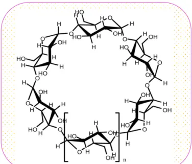 Figure I. 1 : Structure générale des cyclodextrines (vue de haut).