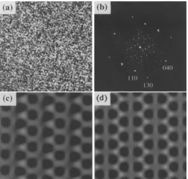 Fig. 9  (a) Lattice image of a thin film of iPP isothermally  crystallized  at  125 ~  (b) FFT power spectrum of (a) showing (13 0) reflections; 