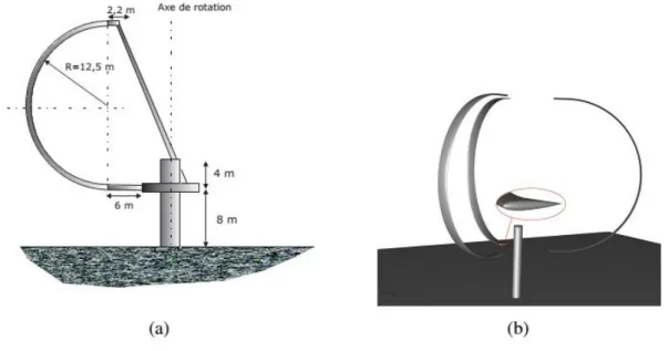 Figure I.11 Schéma de l’éolienne à axe vertical simulée