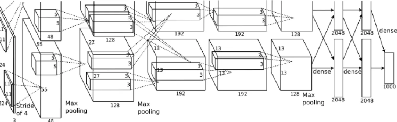 Figure 1.11 : Architecture AlexNet (23). 