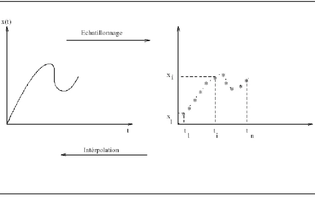 Figure 2.3 : L’échantillonnage et l’interpolation d’un signal