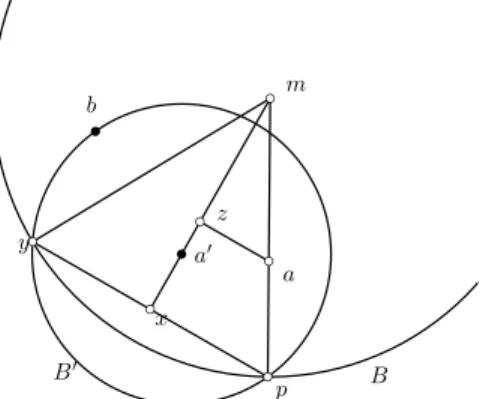 Fig. 3. Estimating the diameter of B  \ intB.