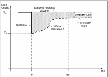 Fig. 4 and the explanation above consider the effects of a 'pulse' intervention. An alternative way to deal with the impacts in the future is to consider a 'continued' land use, i.e