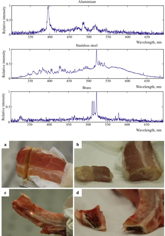 Fig. 6 LIBS analysis of the samples while processing with laser filaments