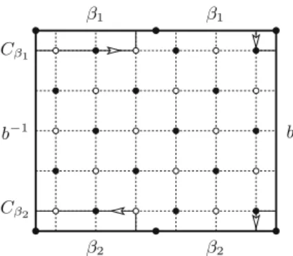 Figure 5. The cycles C β 1 and C β 2 on the bipartite graph  .