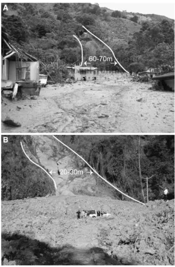 Fig. 3 Landslide disaster in the Combeima Valley in June 2006.