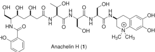 Fig. 1 Anachelin H (1), a siderophore from the cyanobacte- cyanobacte-rium Anabaena cylindrica 1403–2a