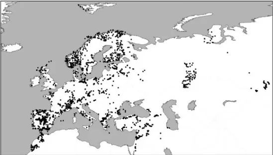 Figure 1 depicts the spatial coverage of the data, while Fig. 2 shows the number of samples per country
