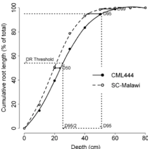 Fig. 2 Volumetric water content of the unplanted control columns at harvest dependent on column depths