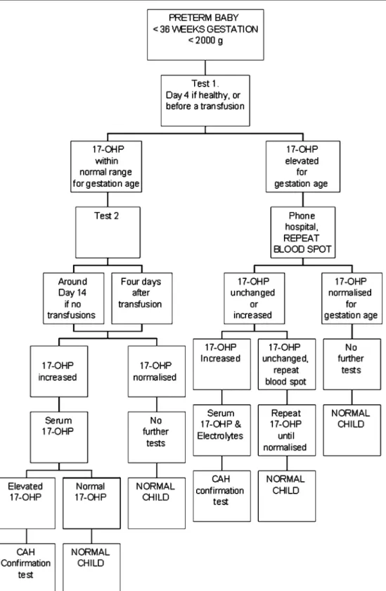 Fig. 3 Example of a possible screening flowchart for premature newborns