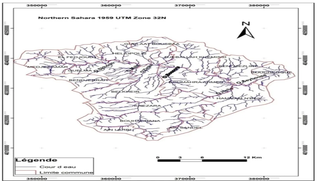 Figure 03 : Carte du réseau hydrographique du bassin versant de la moyenne Seybouse(Algérie)