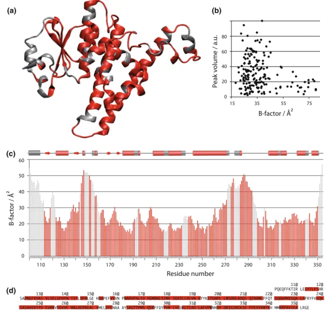 Fig. 4 a Crystal structure of Ure2p94-354 (PDB 1G6W chain C).