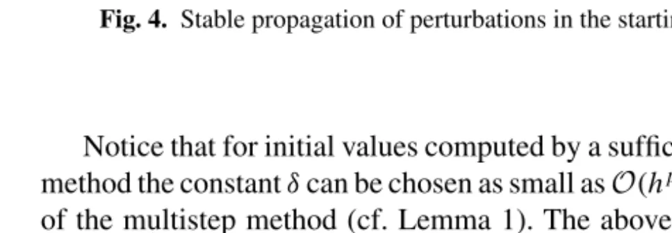 Fig. 4. Stable propagation of perturbations in the starting values, method (S)