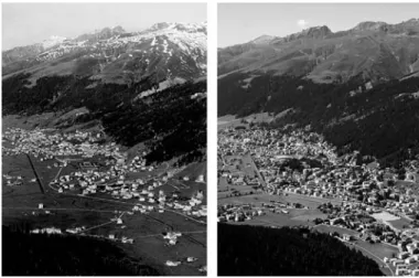 Figure 6. These photos show the increasing density of buildings in the municipality of Davos (Davos-Dorf and Davos-Platz)
