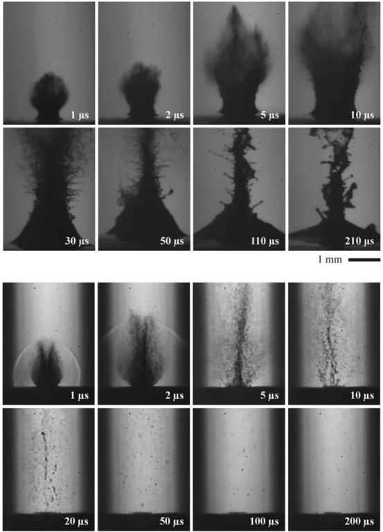 Fig. 2 Sequence of pictures taken for solvent (0% GAP solution) at 2.8 J/cm 2
