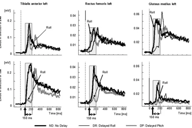 Figure 9 shows how the various muscles we recorded wereFig. 7Mean population traces of EMG activity in tibialis anterior (left
