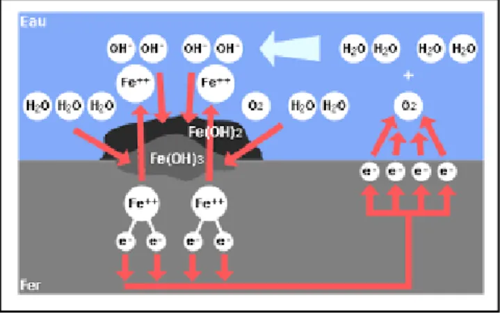 Figure I.2 : Corrosion électrochimique  I.1.5.La corrosion atmosphérique : 