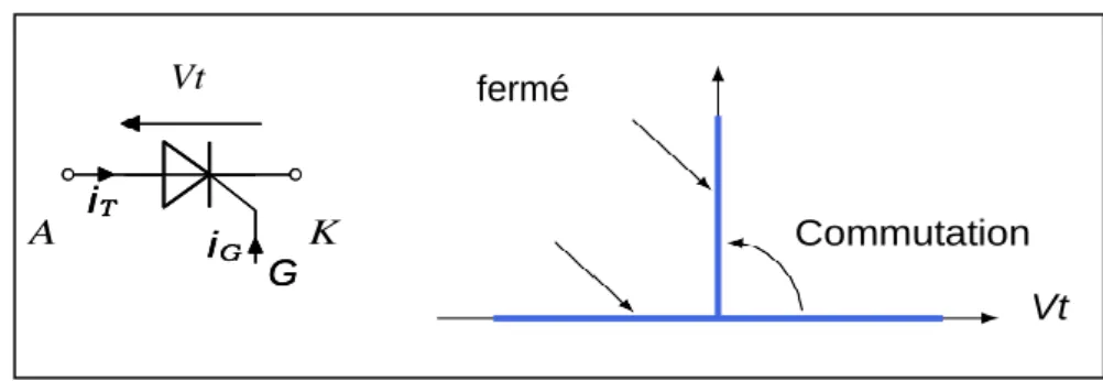 Figure II. 5: Symbole et caractéristique statique idéale des transistors MOSFET et IGBT