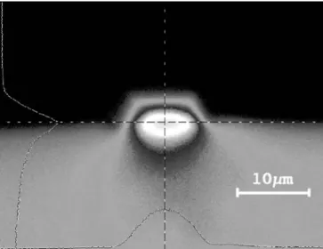 FIGURE 6 Emitted fluorescence power as a function of the input optical pump power. The line connecting the measurement points is a guide to the eye