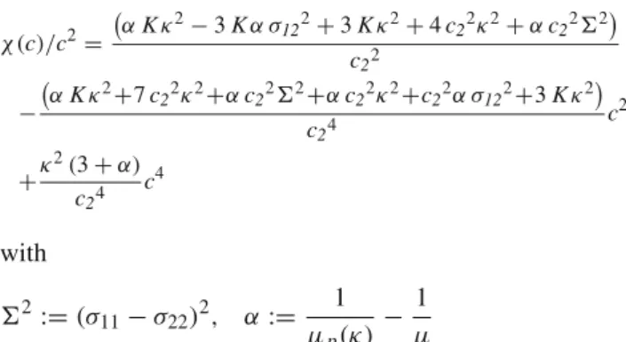 Fig. 3 Riemann solution (for the stress σ 11 + σ 12 ) with positive eigen- eigen-values only, including all four waves and three intermediate states a, b and c that have to be found by iteration to find the correct state U g in the ghost cell
