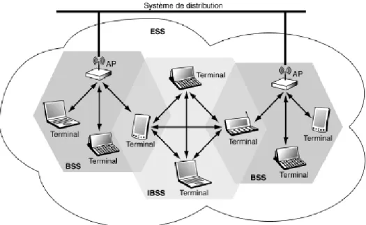 Figure 1.3 Les composants des réseaux WLAN 