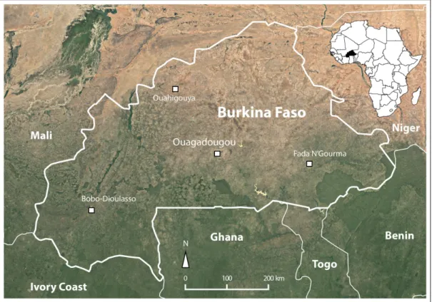 Fig. 1.1  Geographical location of Burkina Faso 